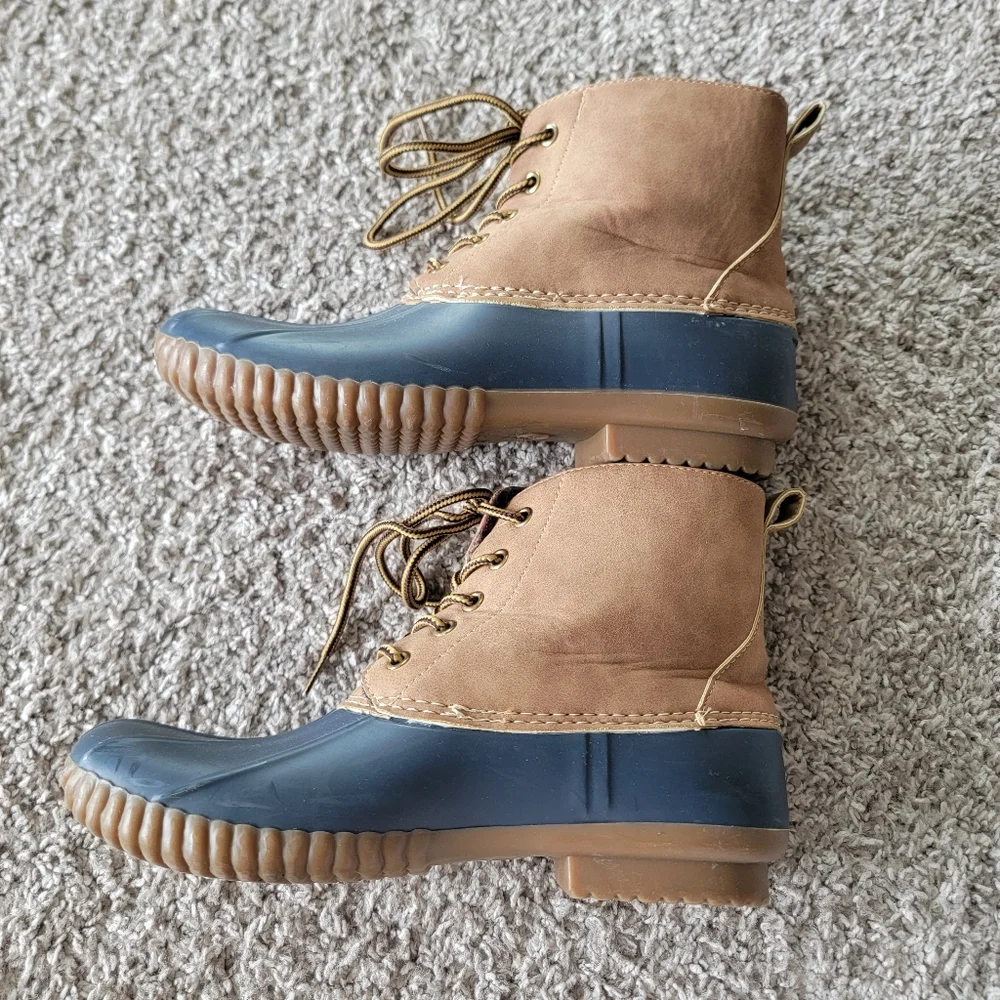 Henry Ferrera Mission Rain/Snow Boot Tan/Blue Size 8